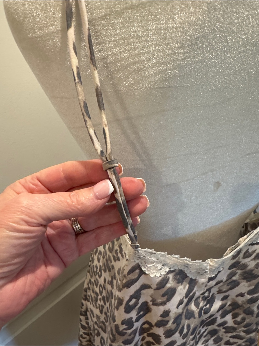 aerie Leopard Print Lace-Trim Slip - Beige & Brown - Picture 6 of 12